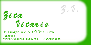 zita vitaris business card